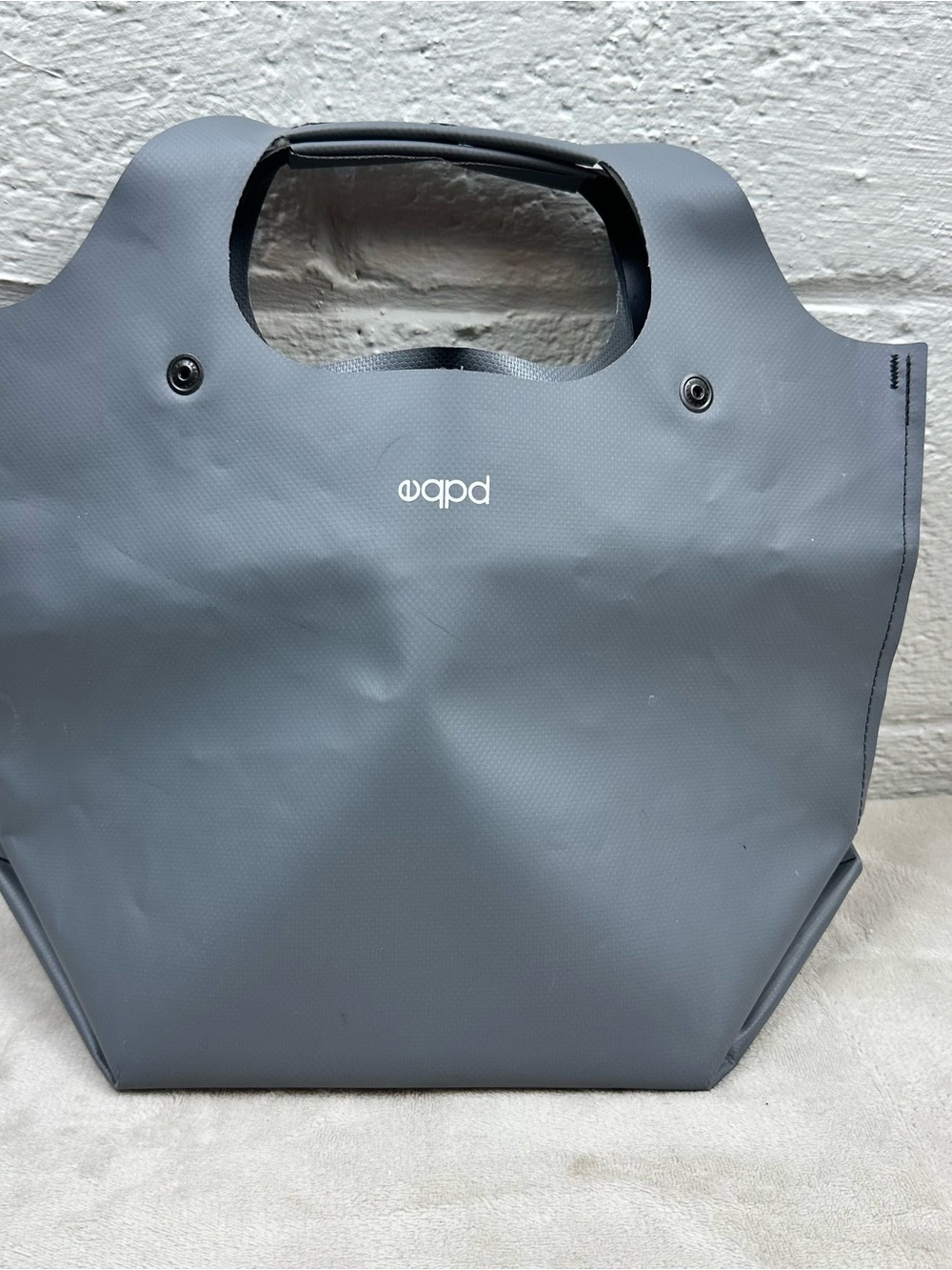 EQPD Grey Tote Bag by - Minimal Everyday Handbag, lunch bag, grocery bag, beach